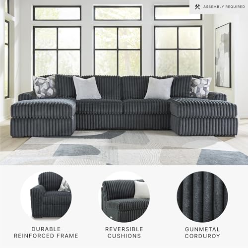 Image of Signature Design by Ashley 3-Piece Double Chaise Sectional Sofa, Gray