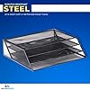 1InTheOffice 3 Tiers File Folder Organizer, Desk Sorter, Black Mesh