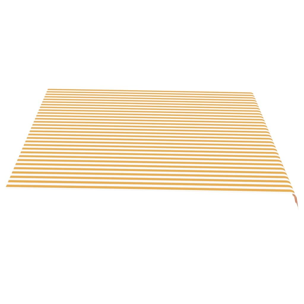 Leasha Toile de Rechange Store Banne avec Lambrequin, Toile Tissu de Remplacement pour Auvent 430x345 cm Jaune et Blanc