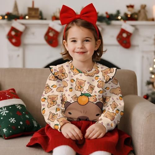 AFPANQZ Casual Ruffle Sweatshirt Crewneck Long Sleeve Tops Pullover Toddler Baby Girl Kids Child Fall Clothes2