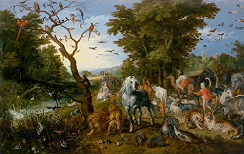 Toile L'entrée des animaux dans l'arche de Noé Jan Brueghel l'Ancien 60x90cm pour salon