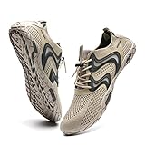 YALOX Water Shoes Men's Women's Swim Shoes Outdoor Beach Barefoot Quick-Dry Aqua Pool Socks Swimming Yoga Surfing Exercise(V021-Beige,40EU)