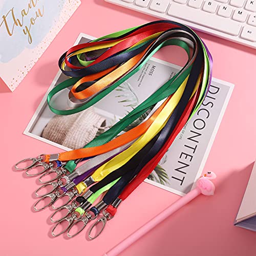Popuppe 10 Stücke Schlüsselbänder Umhängebänder Nylon Lanyards Schönes Umhängeband Bunt Schlüsselband mit Drehbarem Metallclip für Ausweise