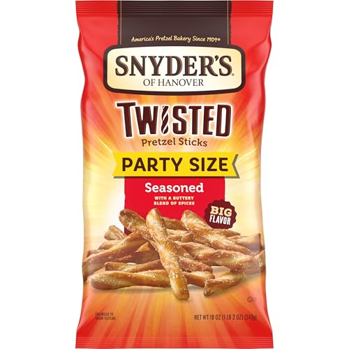 Snyder's of Hanover, Seasoned Twisted Pretzel Sticks, 18 Oz Party Size Bag