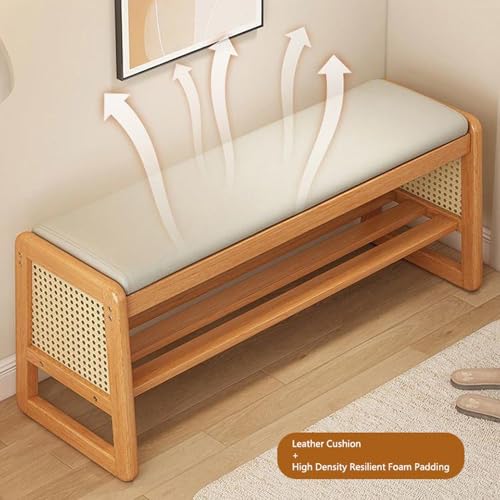 Étagère à chaussures 2 niveaux meuble banc avec coussin entrée