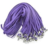 Purple Lanyard Beebel 50PCS 32-Inch Flat Lanyards with Badge Clip (Purple)