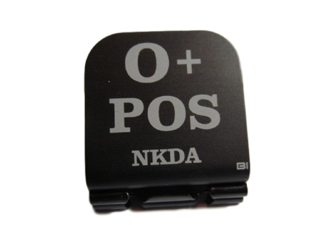 O+ Pos Blood Type NKDA Laser Etched Hat Clip Brim-it