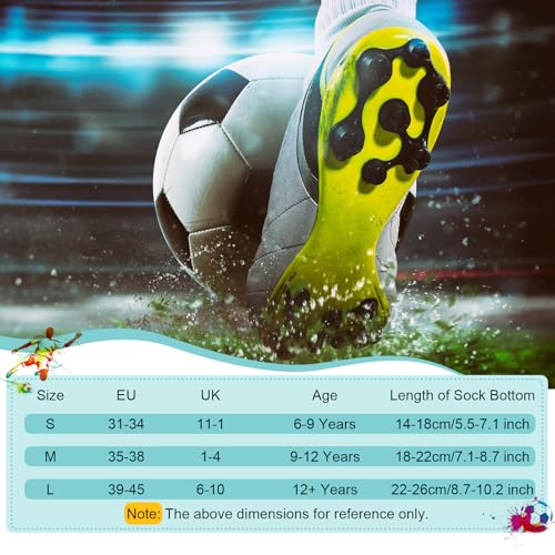 Apricitie 3 Paare Fußballsocken Herren Schwarz Fußball Socken Anti Rutsch Grip Sportsocken Atmungsaktiv Fussball Socken 35-39 für Fussball Basketball Laufen