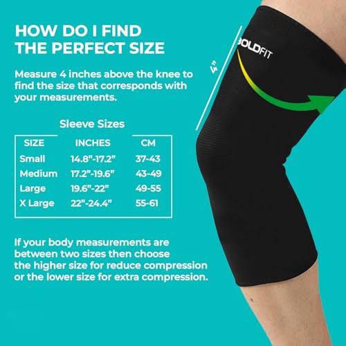 Image of Boldfit Orthopedic Knee Caps for Pain Relief Bamboo Yarn Knee Support Sleeves Brace for Sports, Compression Support, Exercise, Gym, Running, Cycling, Knee Guard for Men & Women - S
