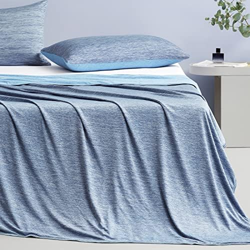 Elegear Cooling Blanket for Night Sweats, Revolutionary Arc-Chill Summer Blanket Cool Throw Blanket With Japanese Q-Max 0.4 Cooling Fiber Absorbs Heat, Anti Allergy and Breathable(Blue, 200x220cm)