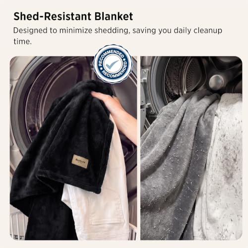 Bedsure Shed-Resistant Fleece King Blanket for Bed, Black, 108x90 inches | Anti-Static, Ultra Soft Cozy, Lightweight Plush Microfiber, All Season, Warm Blanket for Women and Men, Room Home Decor Gifts - image 2