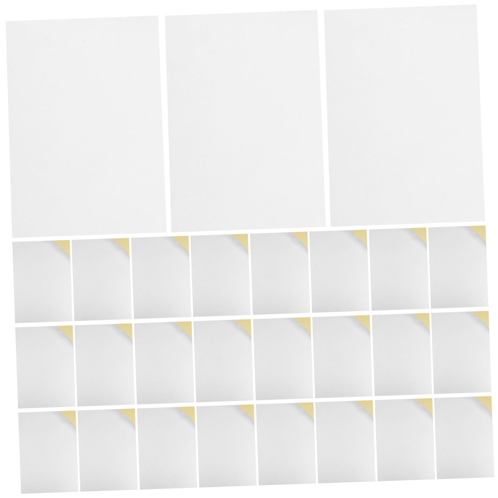 Papier D’étiquettes Autocollantes A4 pour Imprimante, 100 Feuilles Blanches