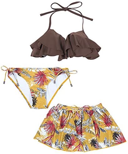 Amazon ティティベイト Titivate ホルターネック フレア ビキニ 水着 ３点セット Dtxm0121 M ボタニカル マスタード ビキニ セパレーツ 通販