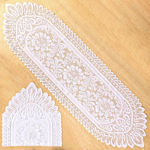 Amazon.com: 2 Pack Cotton Crochet Lace Rectangular Table Runner Doilies ...