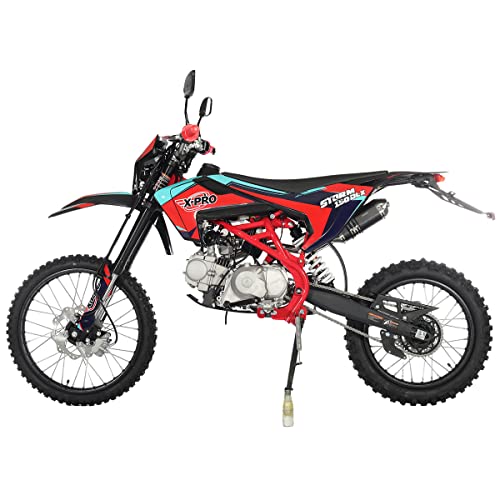 X-PRO 150 Dirt Bike Storm DLX 150 4-Speed Manual Transmission with All Lights, Electric/Kick Start, Big 19"/16" Tires! (Red) - Thumbnail 2