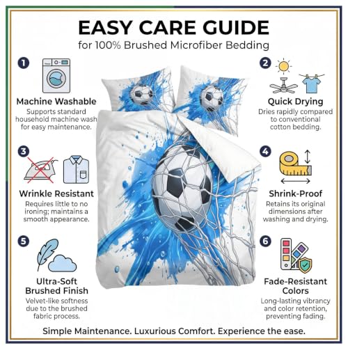 Housse de couette foot imprimée 3D avec microfibre douce - 7