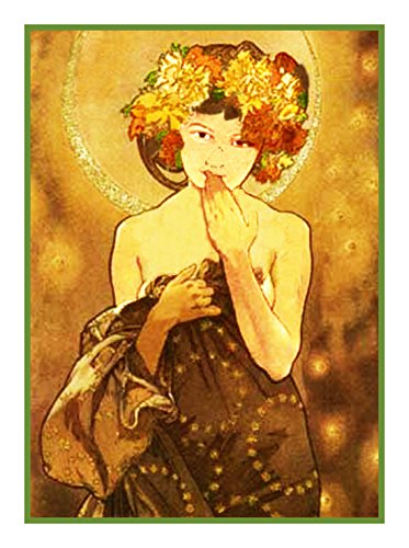 Orenco Originals The Moon and Stars by Alphonse Mucha Counted Cross Stitch Pattern