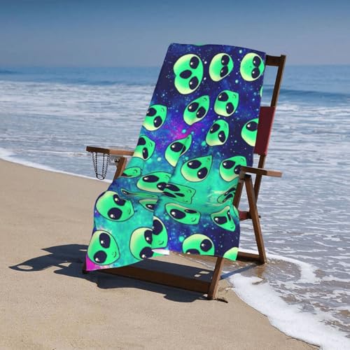 Serviette de bain microfibre Alien vert grand confort de douche