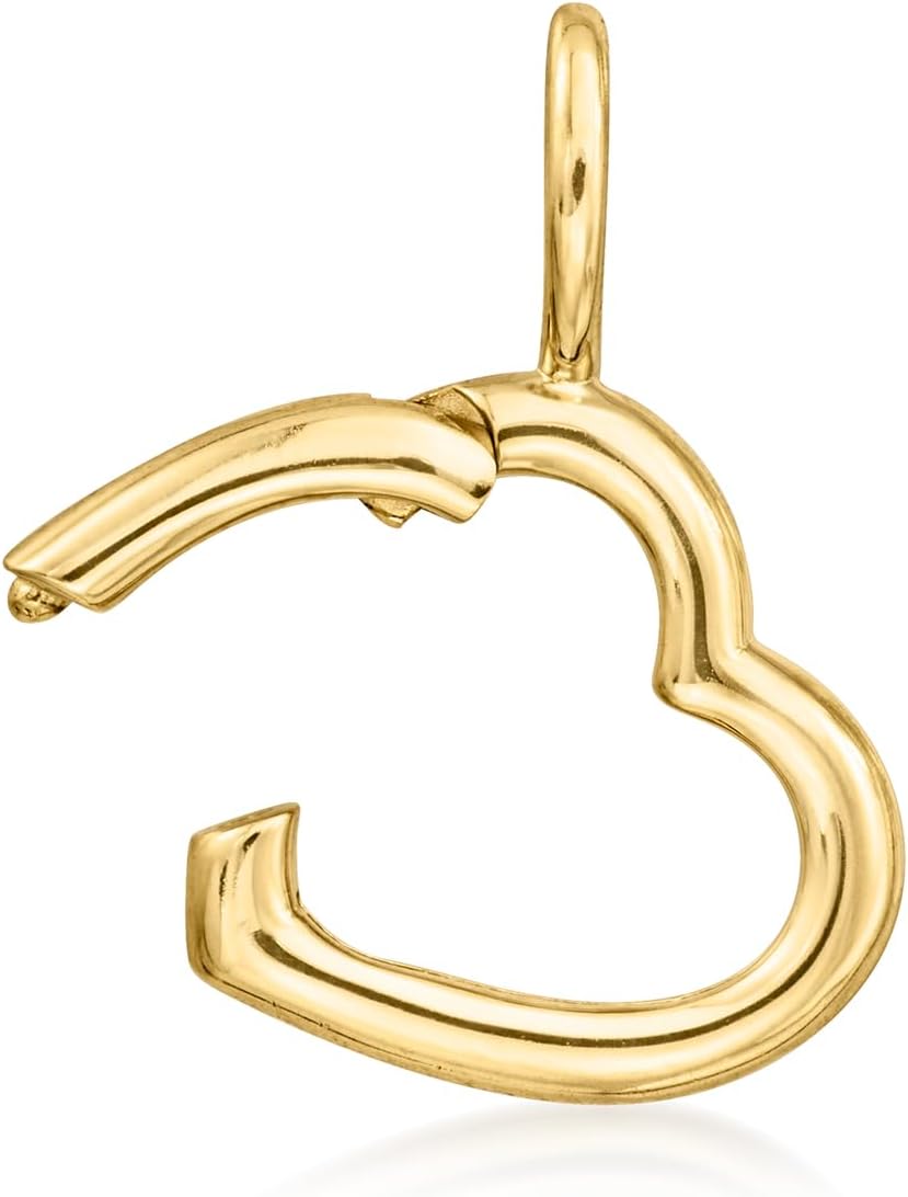 Pure Collection by Ross-Simons 14kt Yellow Gold Heart Charm Holder Pendant - Image 4