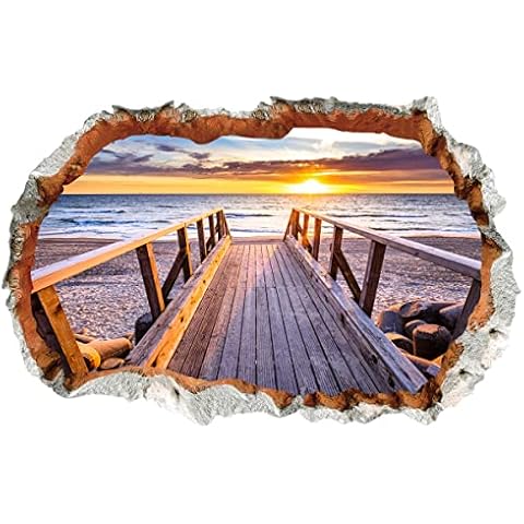 WandSticker4U® 3D Wall Sticker Beach Sunset Cover