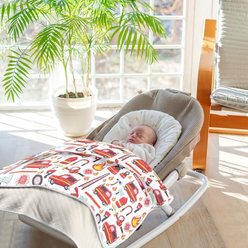 Image of Baby Blankets for Baby Boy and Girl Soft Warm Crib Receiving Blanket for Toddler and Infant 30X40in Firefighter Elements Pattern