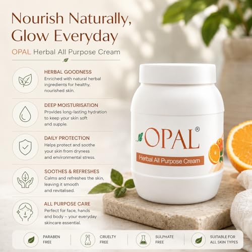 Image of OPAL Orange Herbal All Purpose Cream for Deep Nourishing & Refreshing Moisturizing Cream - Hydrating & Revitalizing Skin Care Cream All Skin Types - 800gm
