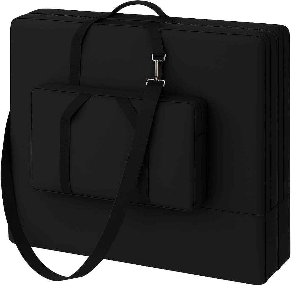 Universal Massage Table Carrying Case with Large Front Pocket – 36" x 32" x 8.5" – Fits Most Portable Tables – Heavy-Duty Shoulder Strap & Handles – Front Pouch Holds Bolster, Oils, Tools (32")
