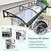 HIAPES Awning for Door Entrance, Awnings for Doors, Polycarbonate Cover Outdoor Front Door Patio UV/Rain/Snow Protection, Door Awnings Exterior for Porch/Patio/Deck