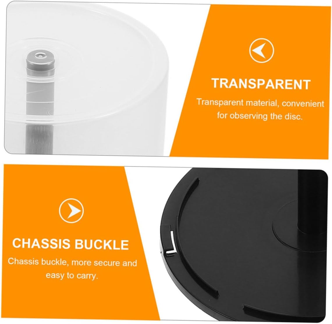 IMIKEYA 3Pcs Storage Bin Disc Capacity Clear Plastic Bucket Container Disc Holder and Storage Box for and Media with Black Spindle Record Storage Case