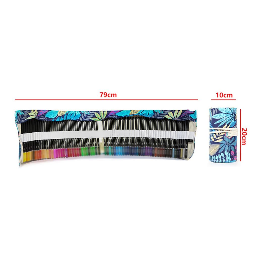 Lápices de Colores a Base de Aceite, 72 Colores, Estuche Enrollable, para Arte, Pintura, Dibujo a Mano, garabatos (D 1 Unidad (Paquete de 1))