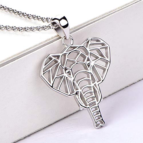 JO WISDOM Women Elephant Necklace,925 Sterling Silver Lucky Animal Amulet Pendant Necklace4