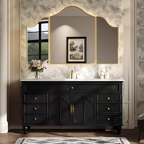 TIZAZO 52IN Bathroom Vanity - Vintage Bathroom Vanity with Sink