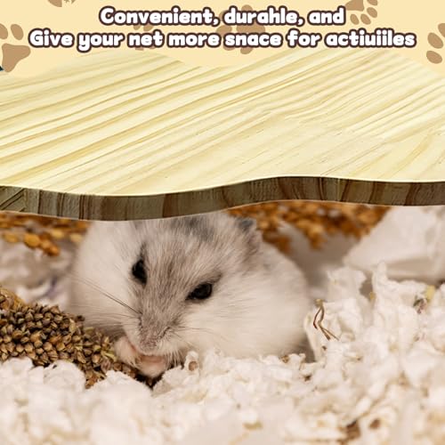 22x22x13cm Wooden Hamster Platform, Hamster Cage Platform for Climbing & Playing, Hamster Accessories for Hamsters, Gerbils, Chinchillas & Other Small Pets - Image 7
