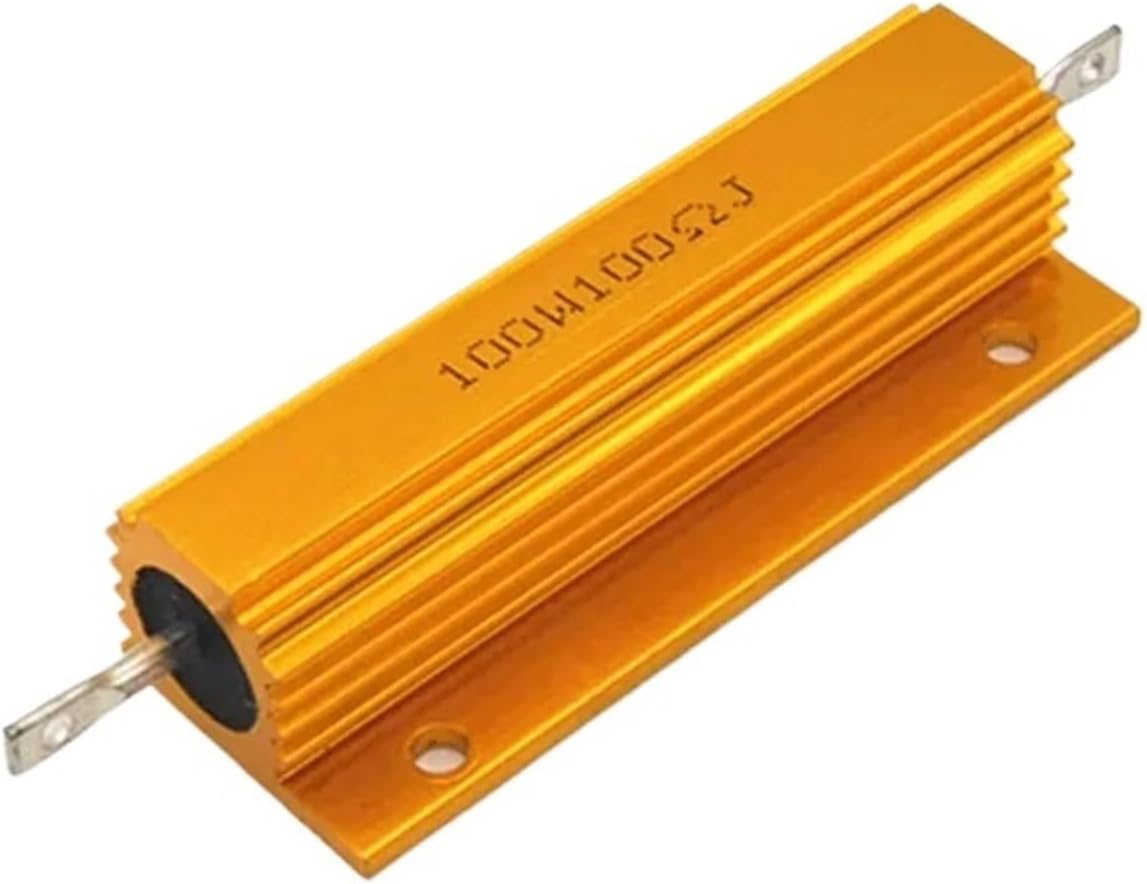 10PCS RX24 100Watt 6R 6OHM 100 Watt Metal Shell Aluminum Gold Resistor High Performance Heat Sink Resistor Golden Heat Sink Resistor