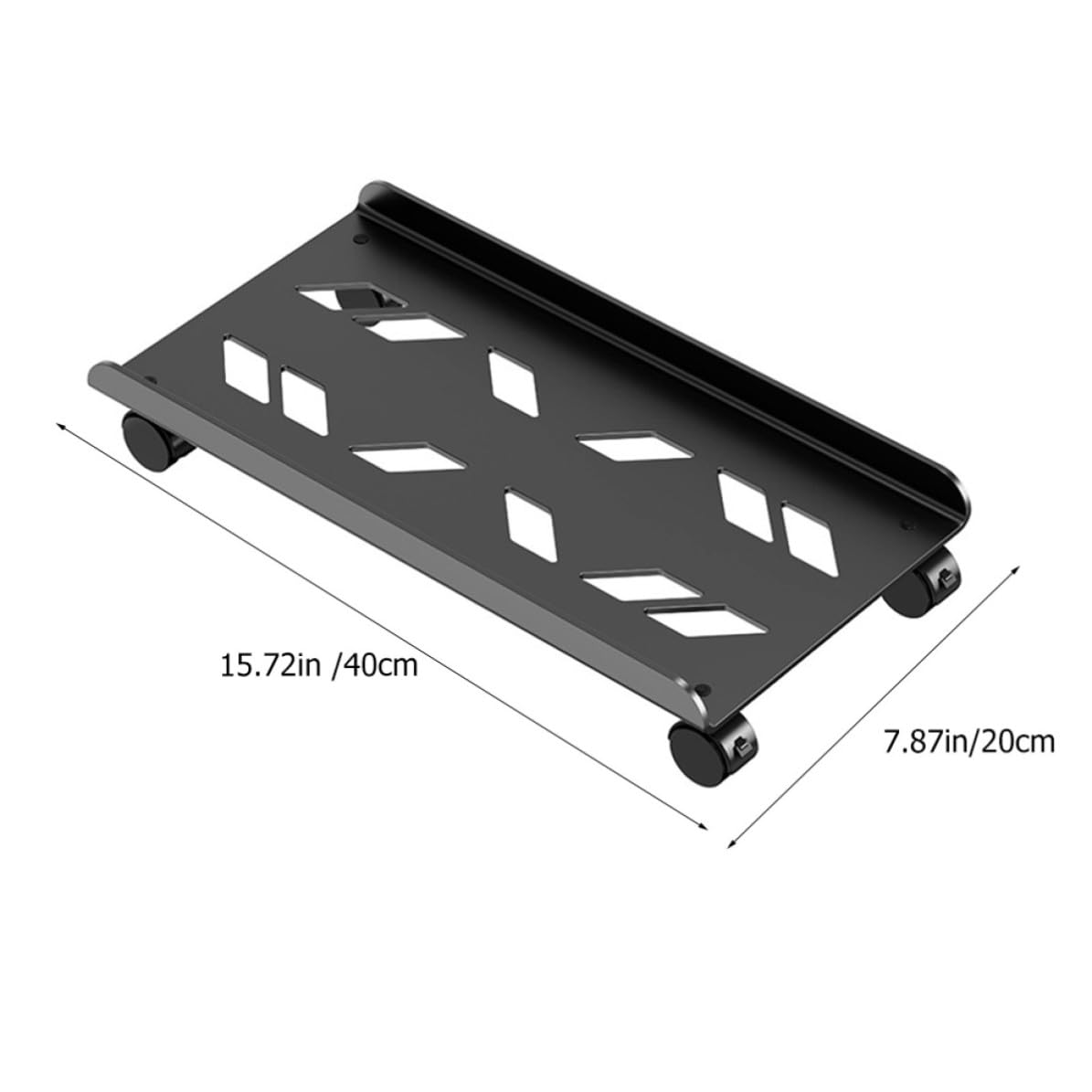 Soporte de Metal Torre Móvil para Negro de Ruedas CPU