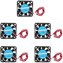 Anet A8 Ventilador Extrusor Jopto 5 unidades de ventilador de impresora 3D 12 V DC Mini de refrigeración silencioso 40 x 40 x 10 mm con cable de 28 cm para impresora 3D extrusor Hotend Makerbot MK7 MK8 CPU Chip Arduino