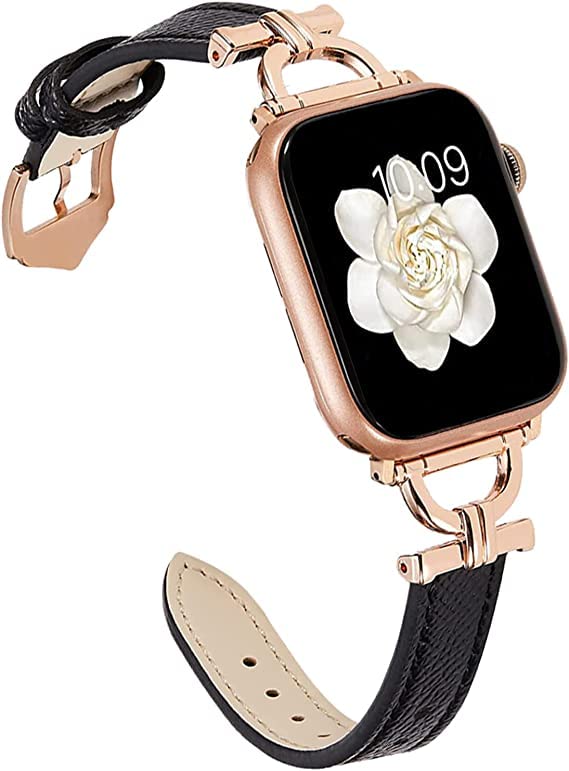 Miimall Compatible with Apple Watch 41mm/40mm/38mm Leather Strap