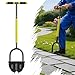 Half Moon Edger Lawn Tool with Double V-Shaped Saw-Tooth Blade & Rubber T-Grip, 40in Edging Shovel for Landscaping, Garden Edging Tool for Landscaping, Manual Lawn Edger Tools for Garden Maintenance