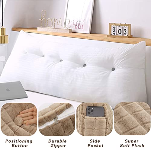 Triangular Headboard Pillow Day Bed Back Wedge Pillow, Large Bolster Reading Back Rest Pillow With Shredded Foam Insert, Daybed Backrest Positioning Support Cushion Triangle Bedrest Pillow King #TOP5