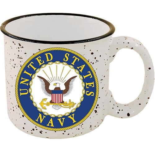 Eagle Emblems US Navy Cup Stone-Speckled 14 Oz Coffee Cup