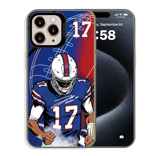 PASLSZOA Football Phone Case Compatible with iPhone 14 Pro, Aesthetic Football Fantasy Sleepers No.17 Design Shockproof Non-Drop Protective Case (Buffalo No.17 Allen)