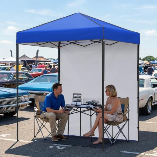 EAGLE PEAK 6x4 Instant Pop Up Canopy Tent with 1 Sidewall, Blue by EAGLE PEAK - Used condition - Image 5