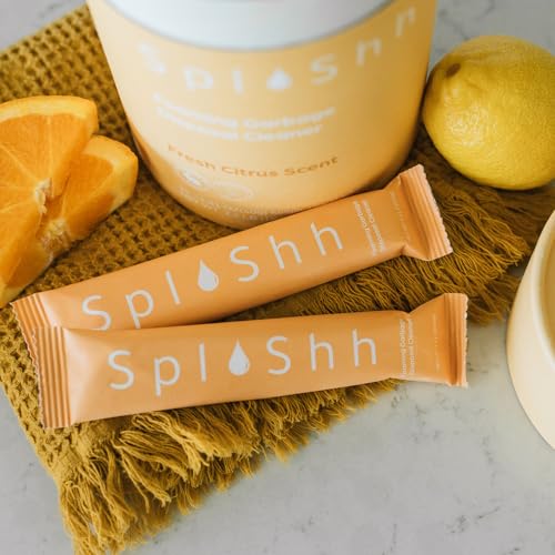 Image of SplaShh Foaming Garbage Disposal Cleaner and Deodorizer, 25 Instant Foaming Powder Packets, 12-Month Supply, Mild Citrus Scent, Kitchen Sink Disposer Cleaner, Drain Odor Eliminator & Freshener