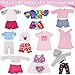 18 Pcs American 18 inch Doll Clothes,10 Sets Girl Doll Clothing and Accessories Outfits for 18 Inch Girl Doll,Including Dress,Shorts,Swimsuits (No Doll)