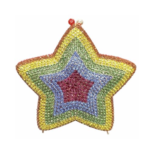 Image of Women Rhinestone Star Shape Clutch Purse Unique Crystal Evening Bag Luxury Chain Handbag for Wedding Cocktail Party | Rhinestone