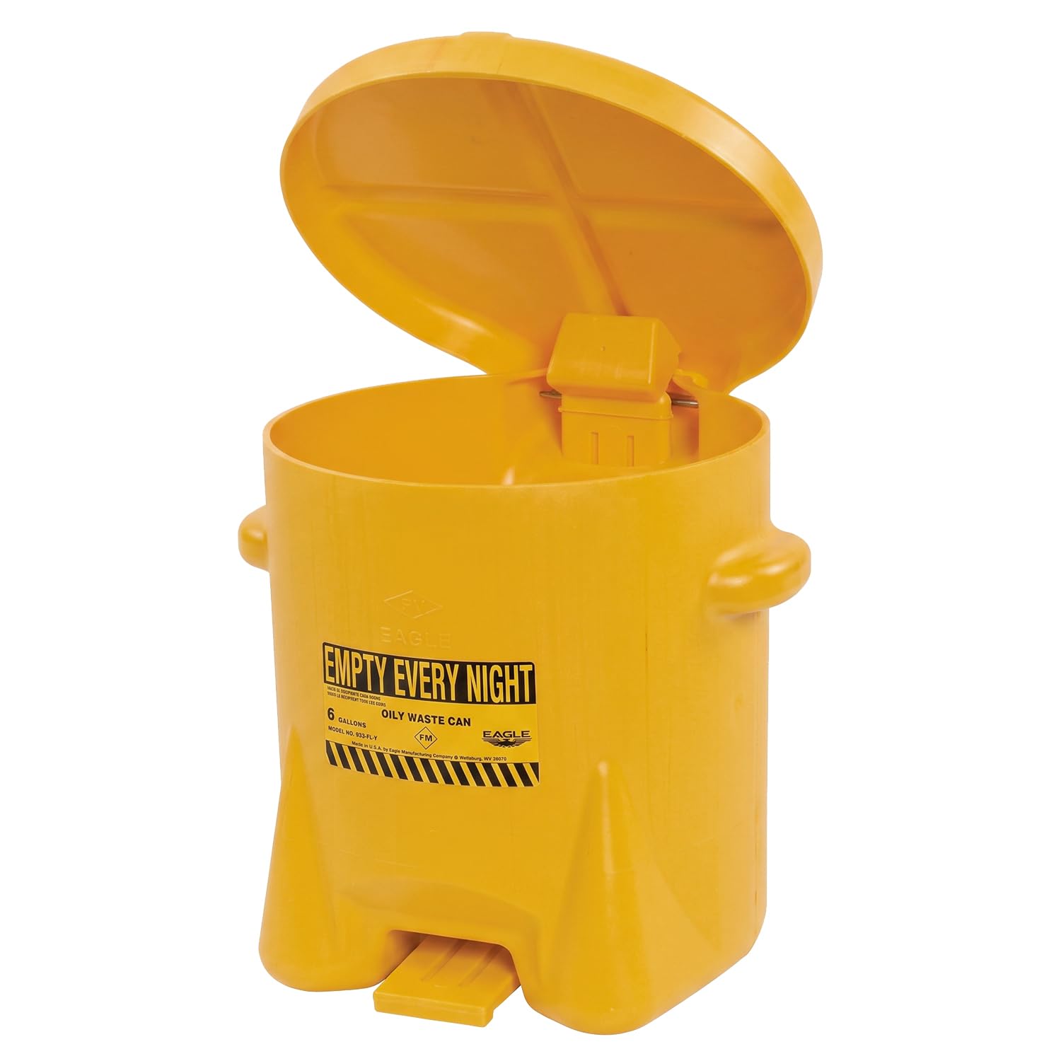 Eagle Oily Waste Can, Self-Closing Lid, 6 Gallon, Made in the USA, Red — Amazon image 10
