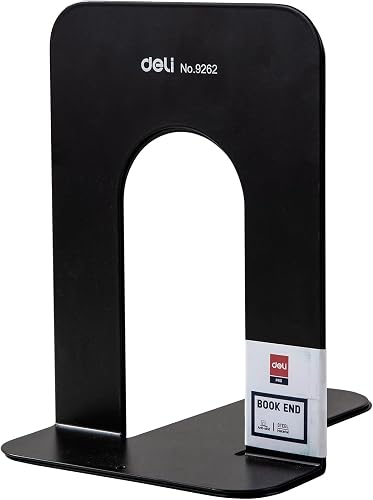Deli Metal Book End 192mm, Black