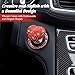 Novabright 2 Pcs Bling Push to Start Button Cover Rhinestone Car Engine Start Ring, Heart Button Cover Crystal Decoration Set, Car Interior Accessories Sticker Decals for Women & Girl(Red)