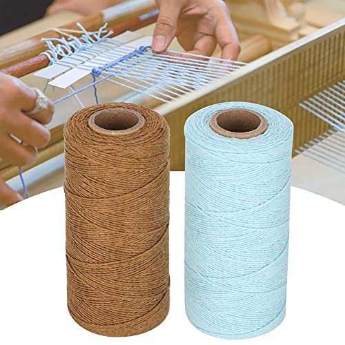 Macrame Rope for Knittin Cotton Yarn Macrame Cord Soft Twisted Cotton Rope Linen Yarn Blue Brown Weaving Warp Thread for Crocheting Weaving - Image 2