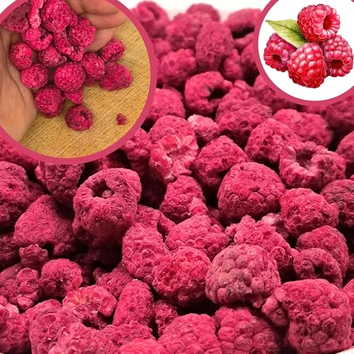 BULK & Tasty. Gefriergetrocknete Himbeeren 600g Gefriergetrocknete Früchte - Ohne Zusätze 100% Pur Trockenfrüchte Gefriergetrocknet Freeze Dried Raspberry Getrocknete Himbeeren Gefriergetrocknet